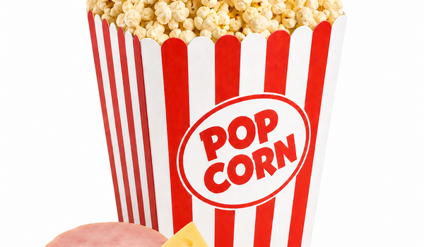 Popcorn slanina-sýr, bezedný kelímek 4-8