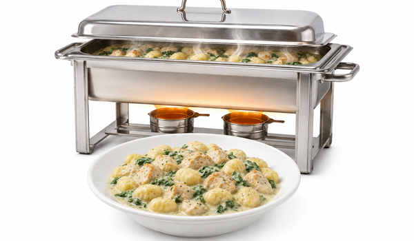Gnocchi s kuřecím masem, špenátem a smetanou, cca 2,5 kg